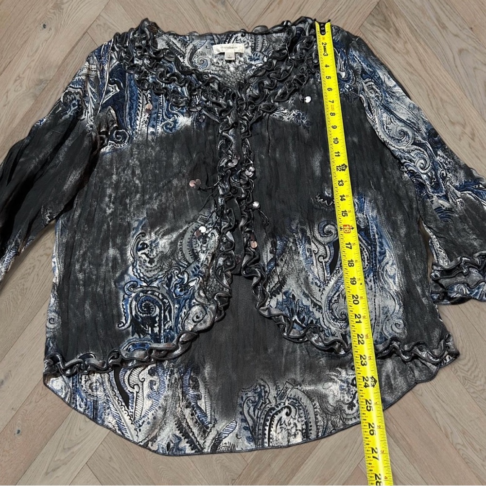 Dressbarn Paisley Ruffle and sequin Blouse - Picture 6 of 6